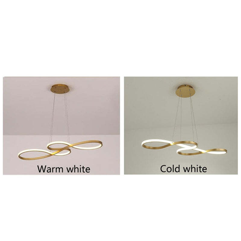 LED Musical Notes Pendant Light with 3 Colour Temperatures in Black White or Gold