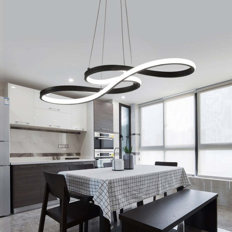 LED Musical Notes Pendant Light with 3 Colour Temperatures in Black White or Gold