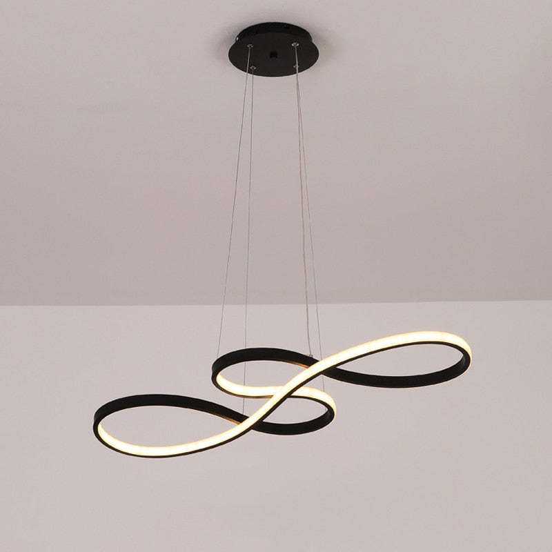 LED Musical Notes Pendant Light with 3 Colour Temperatures in Black White or Gold
