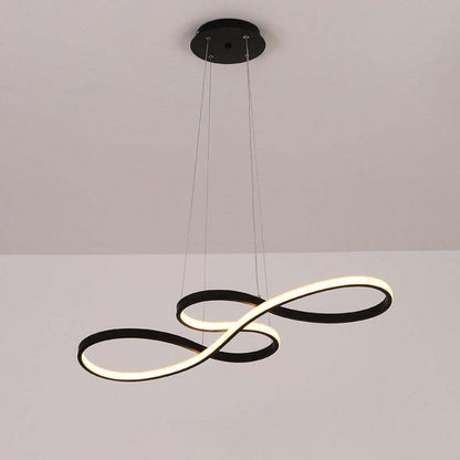 LED Musical Notes Pendant Light with 3 Colour Temperatures in Black White or Gold
