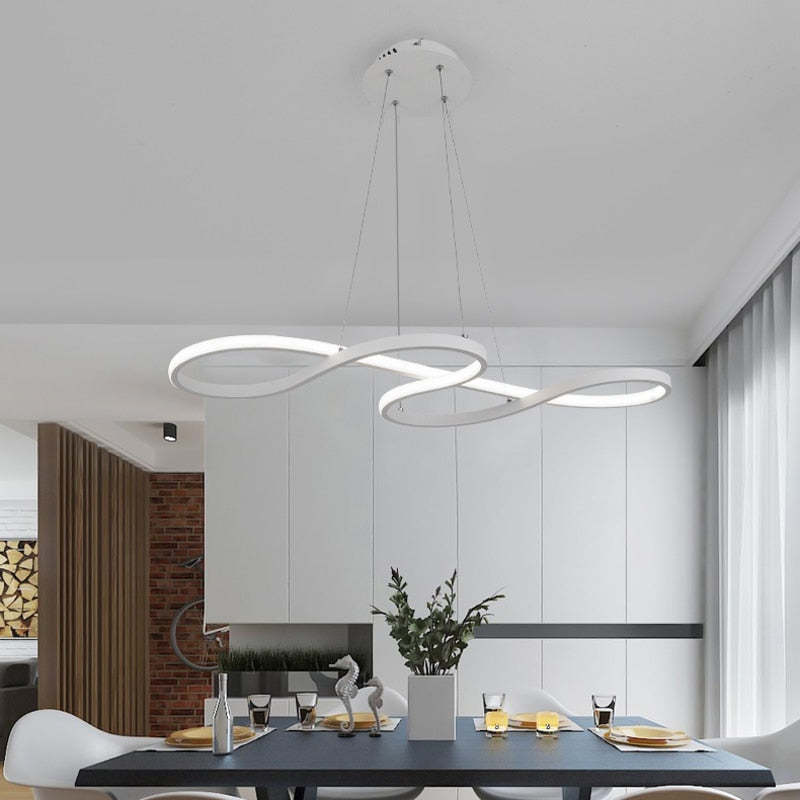 LED Musical Notes Pendant Light with 3 Colour Temperatures in Black White or Gold