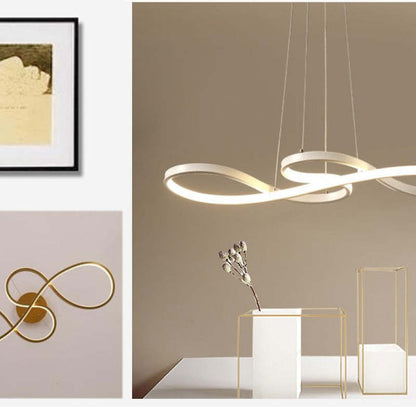 LED Musical Notes Pendant Light with 3 Colour Temperatures in Black White or Gold