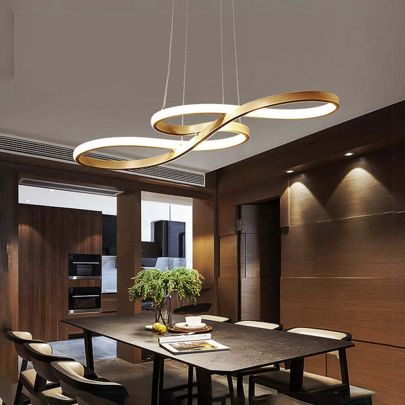 LED Musical Notes Pendant Light with 3 Colour Temperatures in Black White or Gold