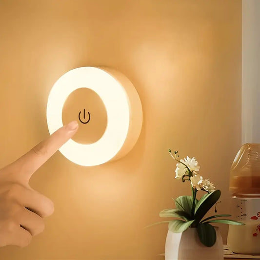 LED Touch Night Lamp Dimmable Ambient Light with Warm and White Modes