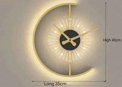 LED Wall Clock with Integrated Sconce Light