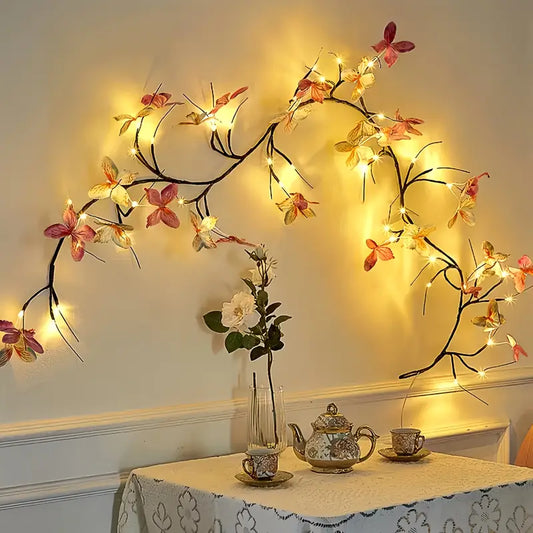 LED Willow Branch Fairy Light Tree with Butterfly Decor