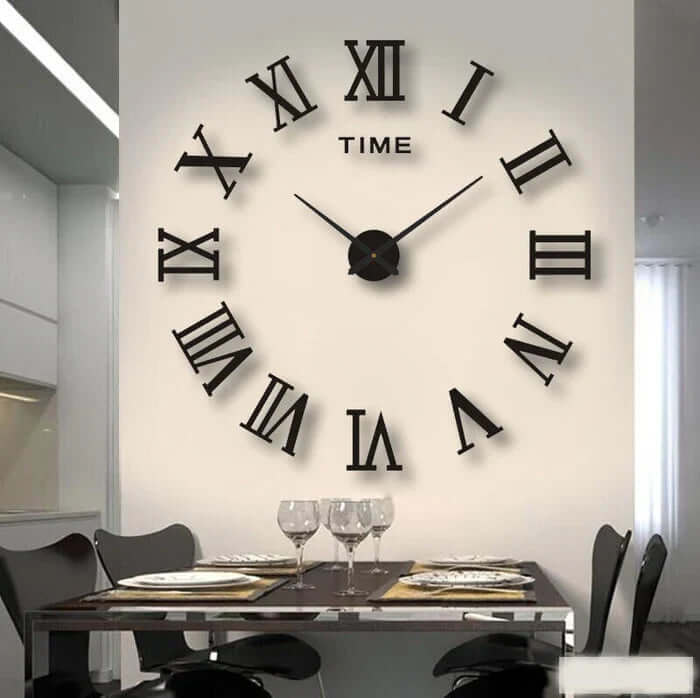 Large DIY Wall Clock with Modern Adjustable Design