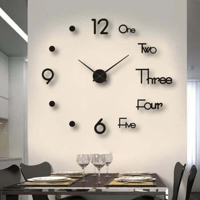 Large DIY Wall Clock with Modern Adjustable Design