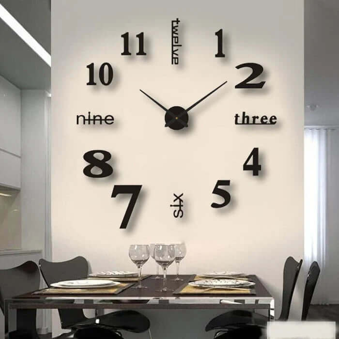 Large DIY Wall Clock with Modern Adjustable Design