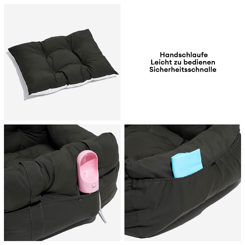 Large Dog Car Seat with Safety Straps and Washable Removable Cover
