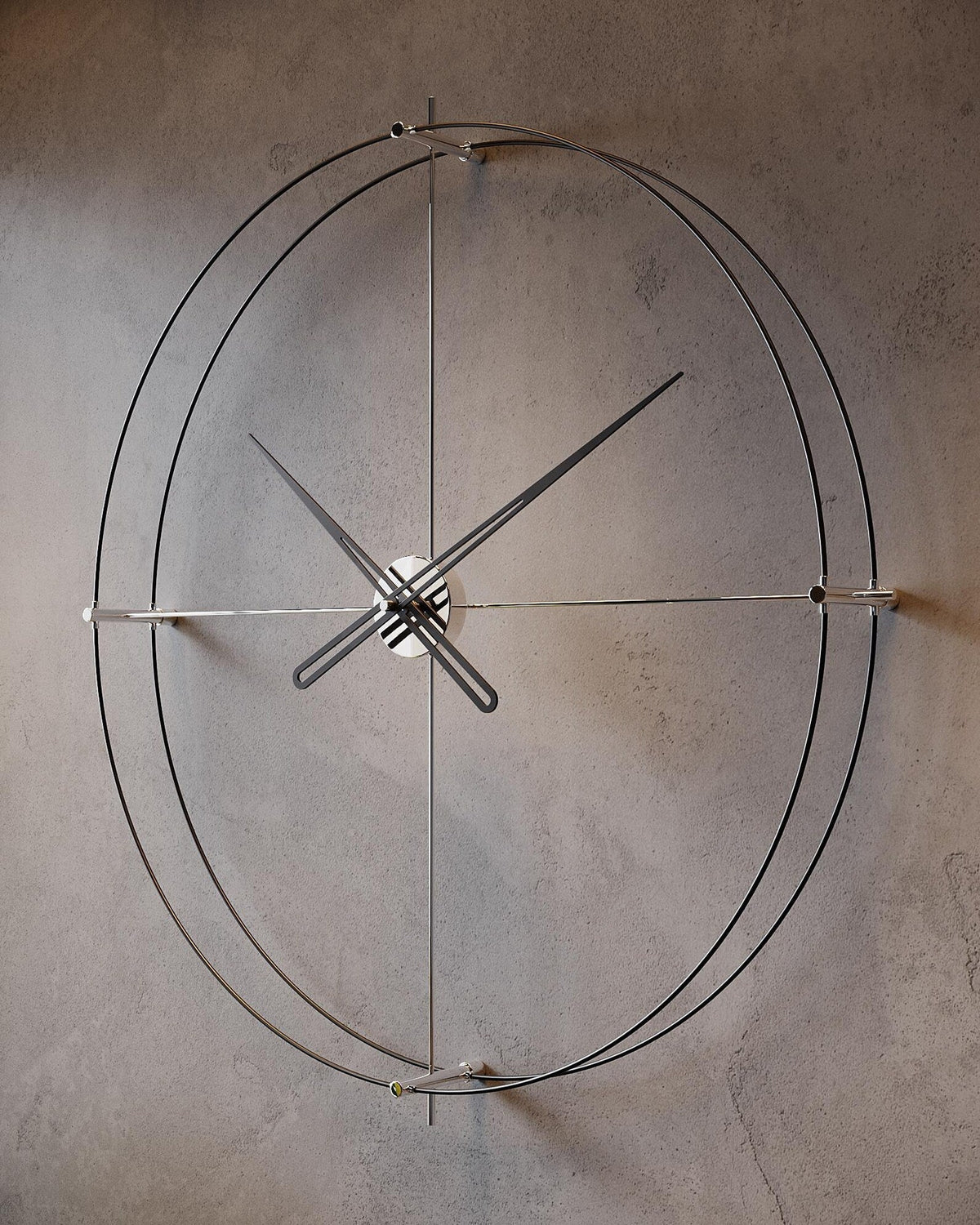 Large Minimalist Wall Clock with Brown Hands for Modern Interiors