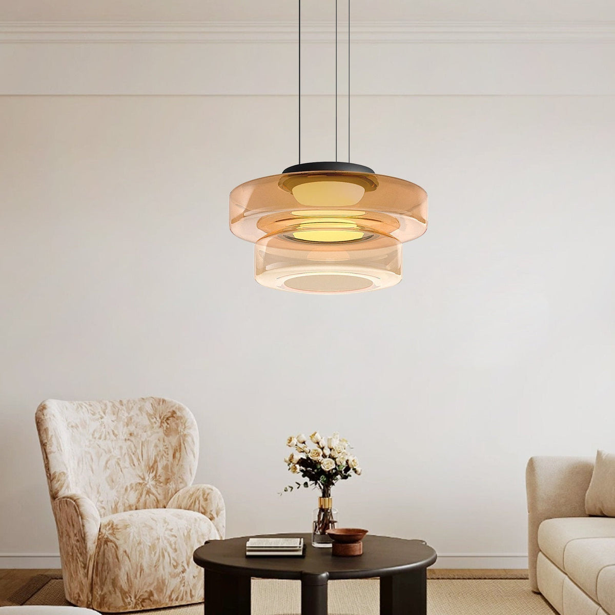 Layered Glass LED Pendant Light