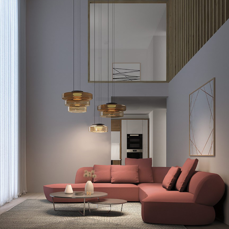 Layered Glass LED Pendant Light