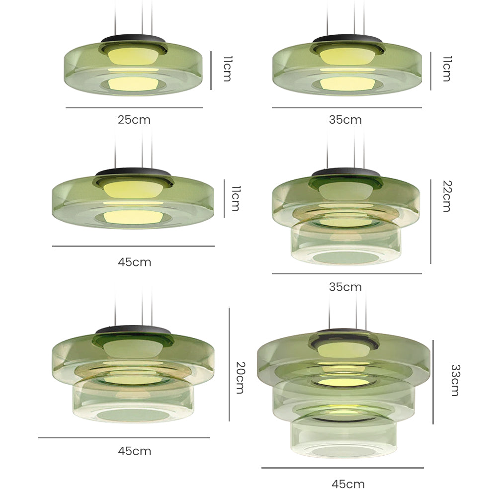 Layered Glass LED Pendant Light