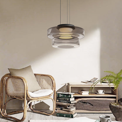 Layered Glass LED Pendant Light