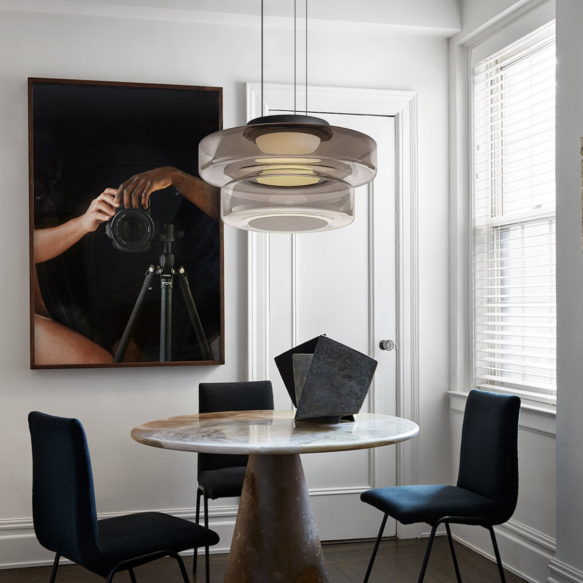 Layered Glass LED Pendant Light