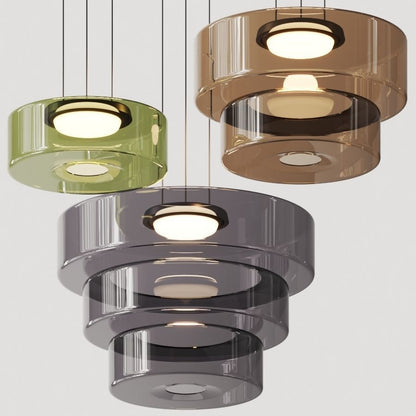 Layered Glass LED Pendant Light