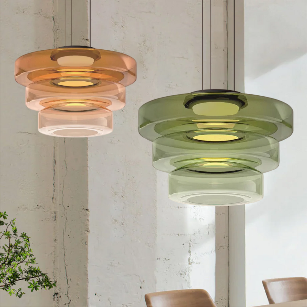 Layered Glass LED Pendant Light