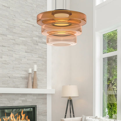 Layered Glass LED Pendant Light