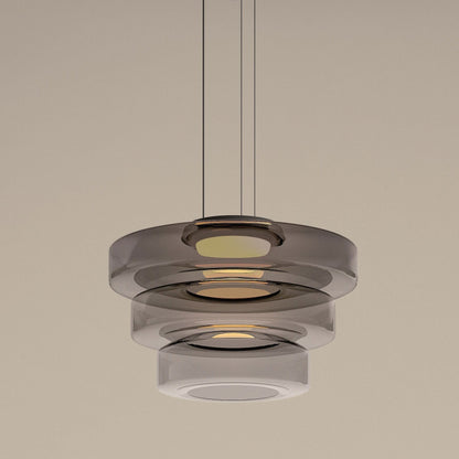 Lampada LED a sospensione in vetro stratificato con sospensione regolabile
