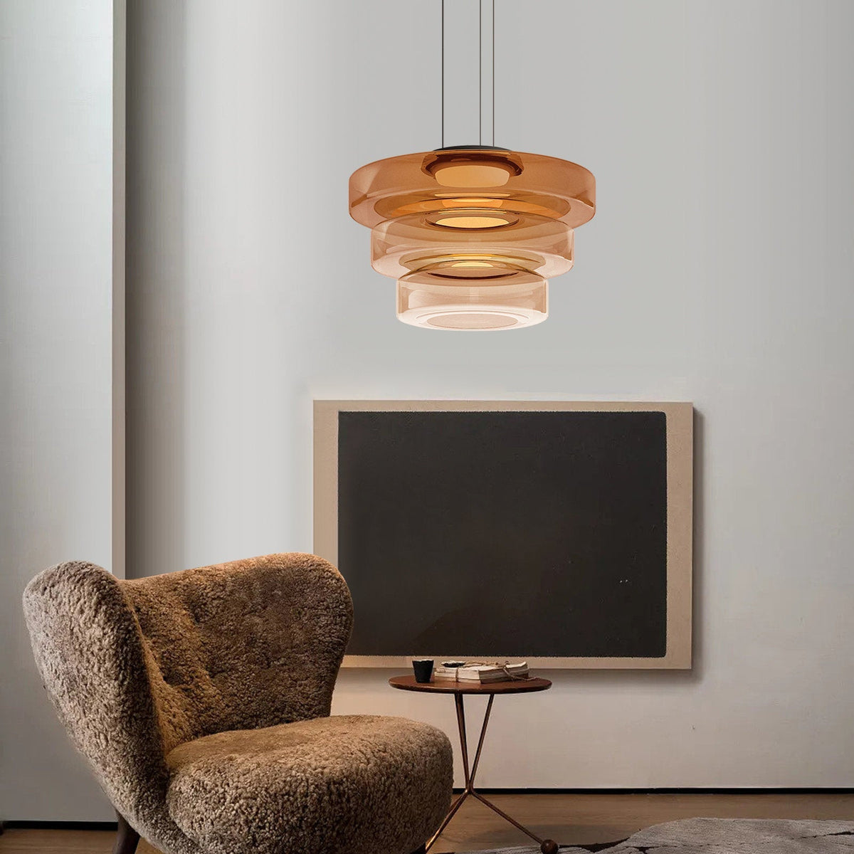 Lampada LED a sospensione in vetro stratificato con sospensione regolabile