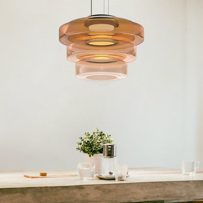 Lampada LED a sospensione in vetro stratificato con sospensione regolabile
