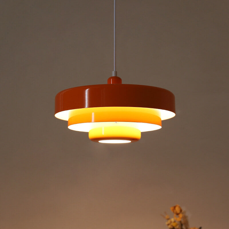 Layered Metal Pendant Light with E27 Socket