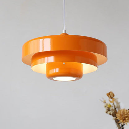 Layered Metal Pendant Light with E27 Socket