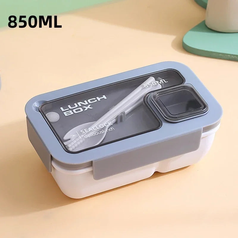 Leak-Proof Bento Lunch Box with Built-In Cutlery