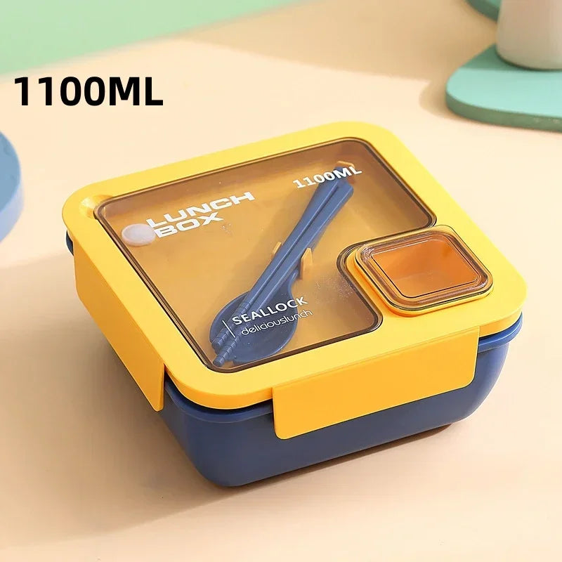 Leak-Proof Bento Lunch Box with Built-In Cutlery