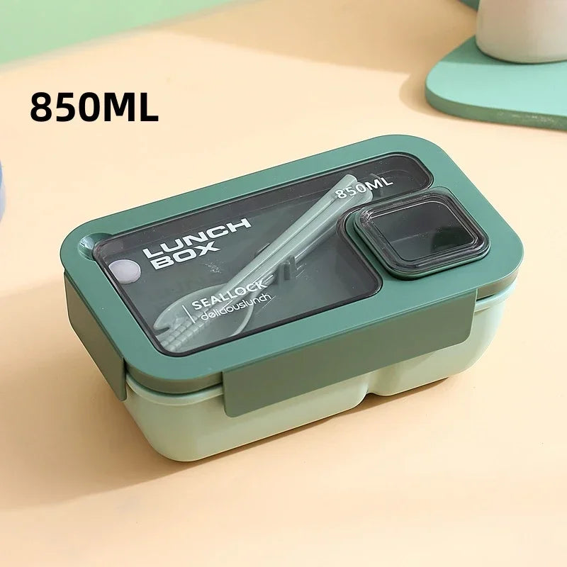 Leak-Proof Bento Lunch Box with Built-In Cutlery