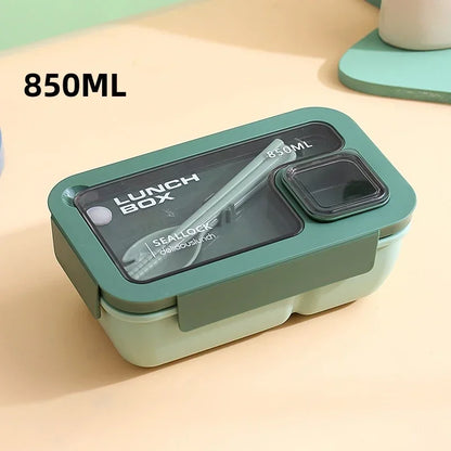 Leak-Proof Bento Lunch Box with Built-In Cutlery