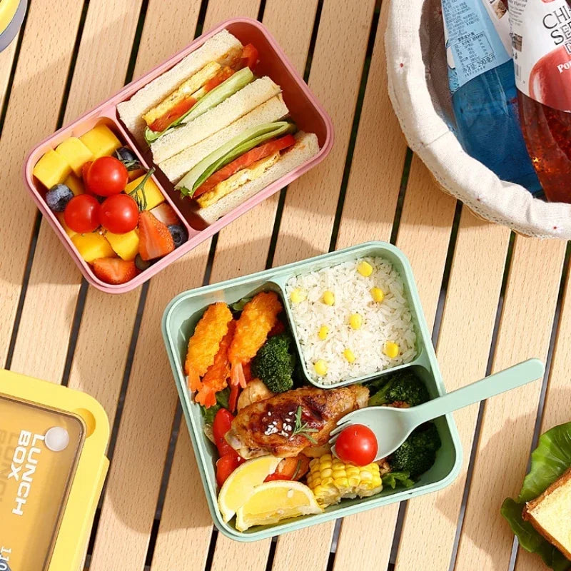 Leak-Proof Bento Lunch Box with Built-In Cutlery