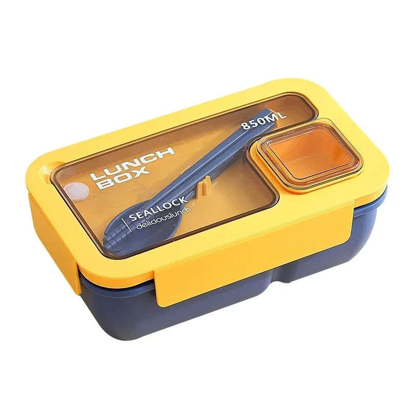 Leak-Proof Bento Lunch Box with Built-In Cutlery