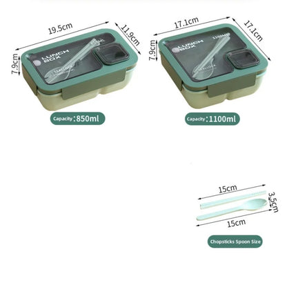 Leak-Proof Bento Lunch Box with Built-In Cutlery