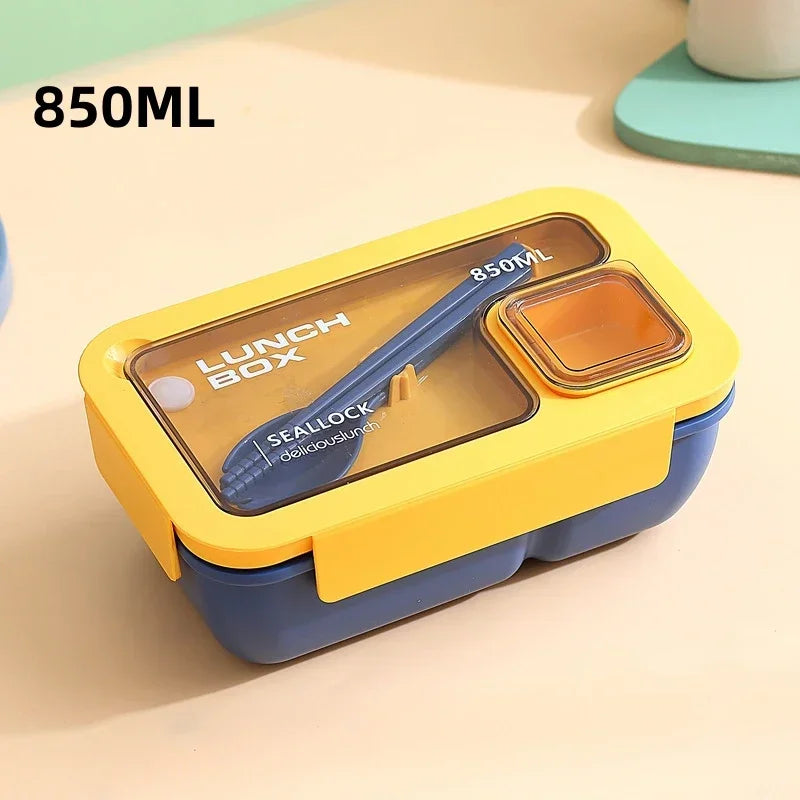 Leak-Proof Bento Lunch Box with Built-In Cutlery