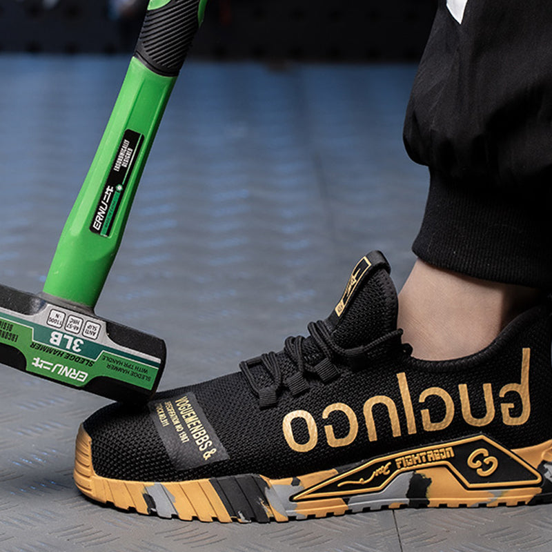 Lightweight Breathable Safety Shoes with Steel Toe and Flexible Grip Sole