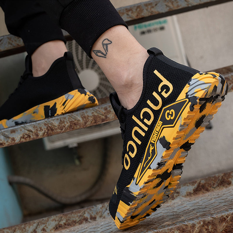 Lightweight Breathable Safety Shoes with Steel Toe and Flexible Grip Sole