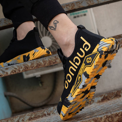 Lightweight Breathable Safety Shoes with Steel Toe and Flexible Grip Sole