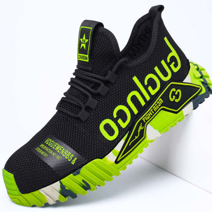 Lightweight Breathable Safety Shoes with Steel Toe and Flexible Grip Sole