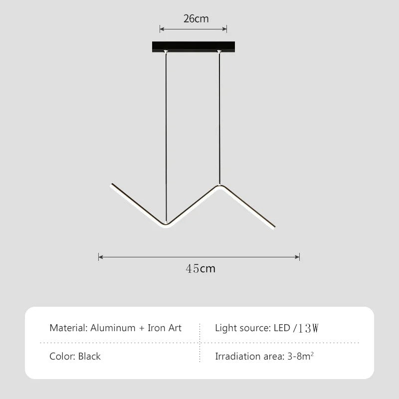Lampada a sospensione lineare LED in alluminio