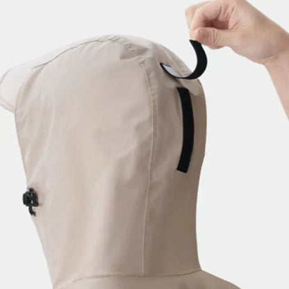 Long Waterproof Rain Poncho with Hood for Cycling and Hiking