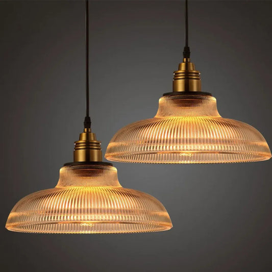LumiAura Scandinavian Glass Pendant Light Vintage Style Hanging Lamp