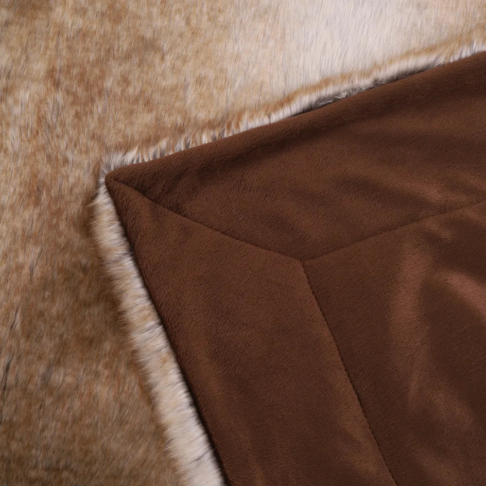 Luxurious Faux Fur Throw Blanket Soft Cozy Mink Style Blanket