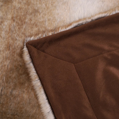 Luxurious Faux Fur Throw Blanket Soft Cozy Mink Style Blanket
