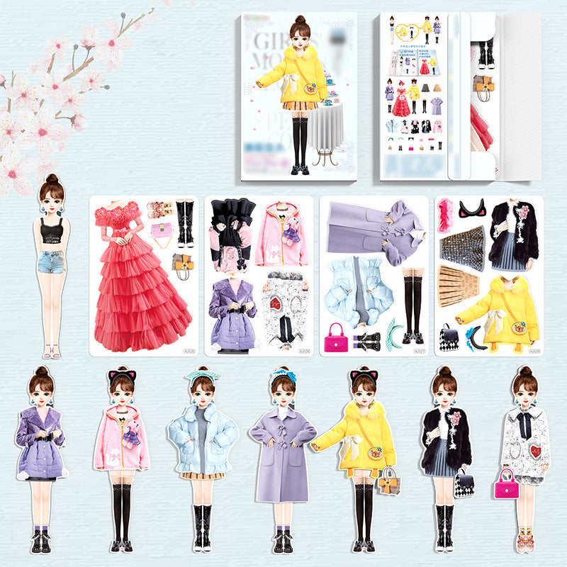 Magnetic Dress-Up Doll Set for Girls with Portable Metal Storage Box