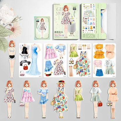 Magnetic Dress-Up Doll Set for Girls with Portable Metal Storage Box