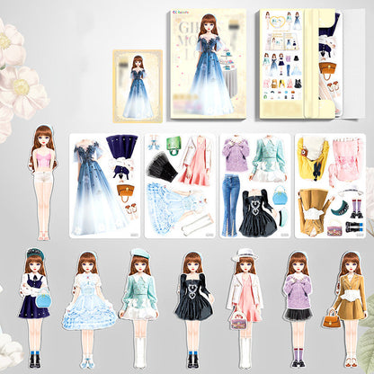 Magnetic Dress-Up Doll Set for Girls with Portable Metal Storage Box