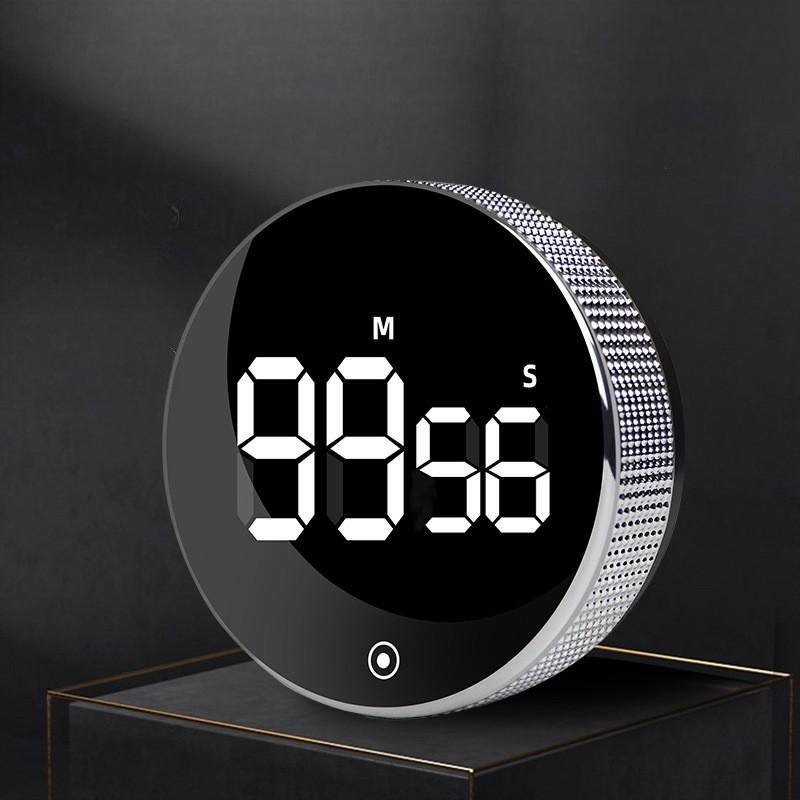 Magnetic Electronic Rotary Kitchen Timer with Digital Display and 3-Way Mounting