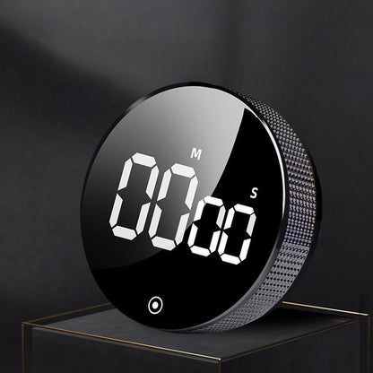 Magnetic Electronic Rotary Kitchen Timer with Digital Display and 3-Way Mounting